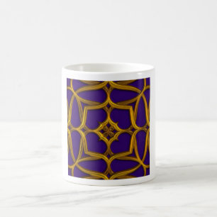 Caneca De Café Fratura Celta Dourada Em Fundo Roxo