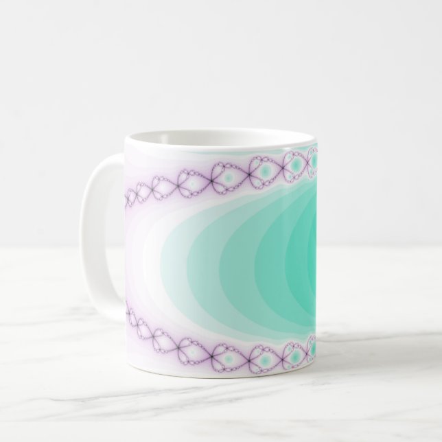 Caneca De Café Fratura de Gradiente Verde Roxo Personalizado (Frente Esquerda)