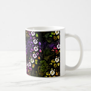 Caneca De Café Fratural roxo Psicodélico Arco-Íris Espiral