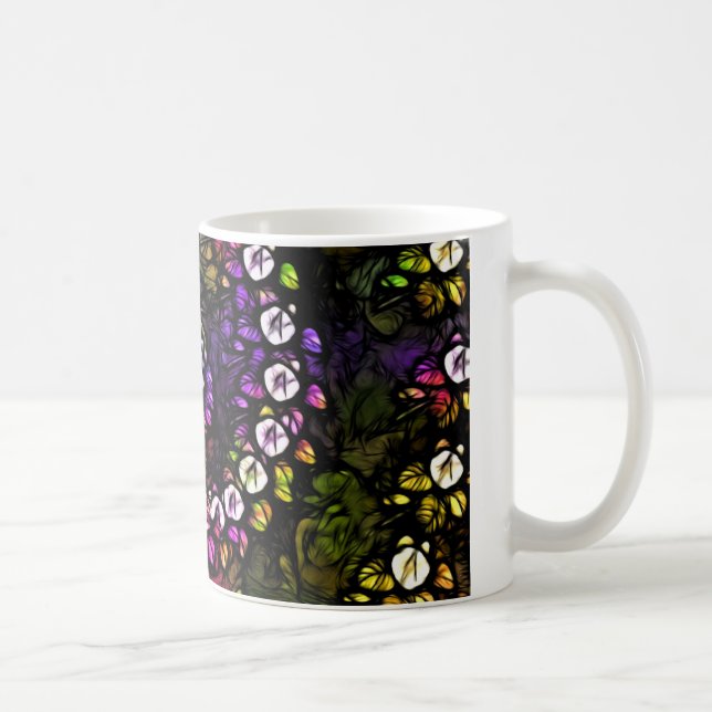 Caneca De Café Fratural roxo Psicodélico Arco-Íris Espiral (Direita)
