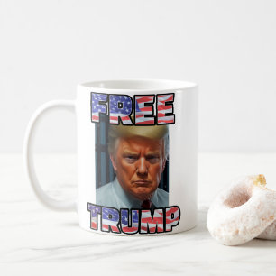 Caneca De Café FREE DONALD TRUMP 2024   Mugshot