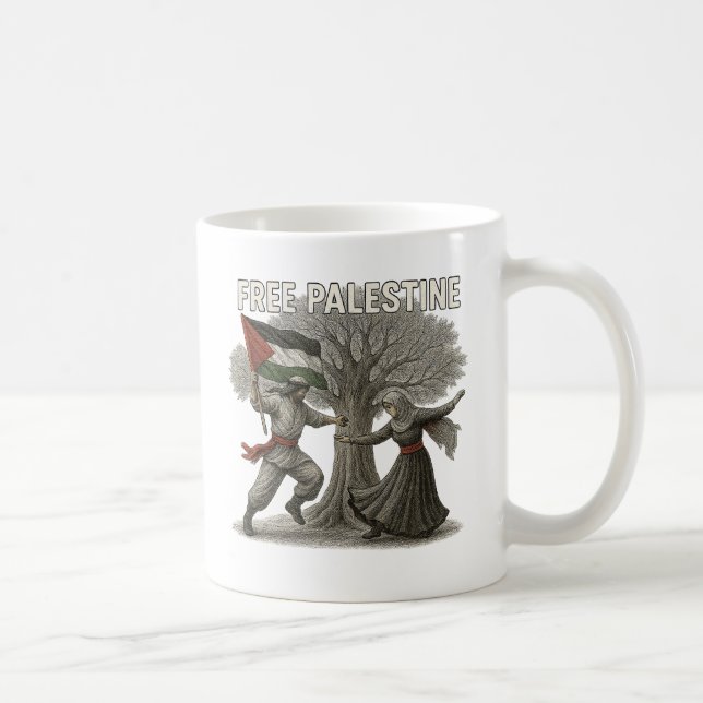 Caneca De Café Free Palestine Mug – Roots of Resistance (Direita)