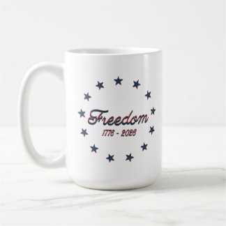 Caneca De Café Freedom 1776–2026 America 250 Patriotic Design