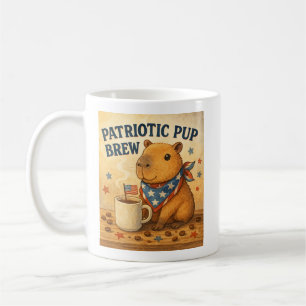 Caneca De Café Freedom Breve Capybara Mug - Rodente Patriótico