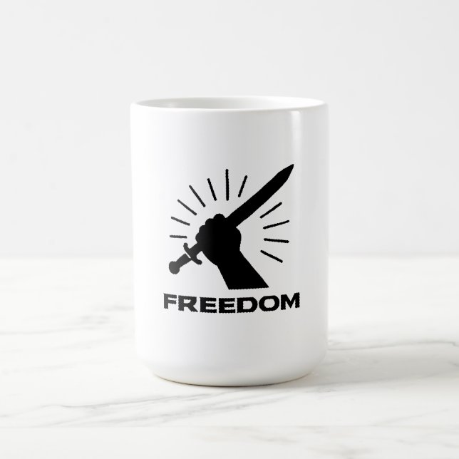 Caneca De Café freedom sword graphic (Centro)