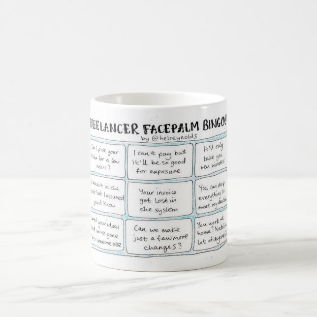 Caneca De Café Freelancer Facepalm Bingo Mug (Centro)