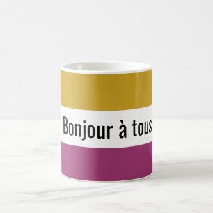 Caneca De Café French Bonjour Hello All