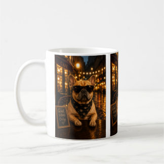Caneca De Café French Bulldog Coffee Lover – Cute Dog with Sungla