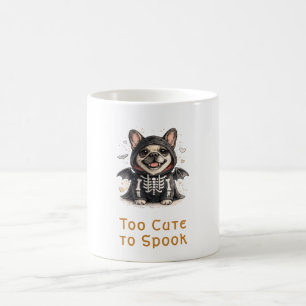 Caneca De Café French Bulldog Halloween Cute Esqueleto