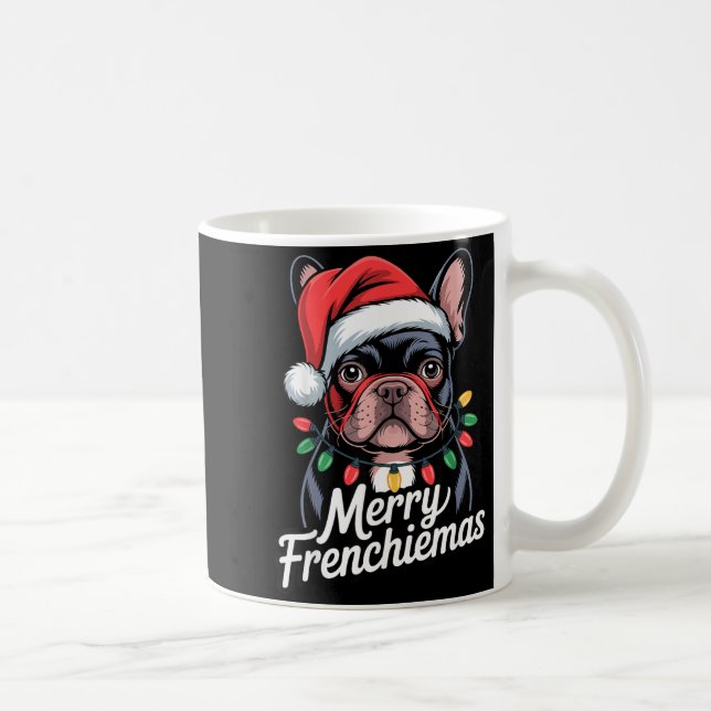 Caneca De Café French Bulldog Merry Frenchiemas Santa Hat Christm (Direita)