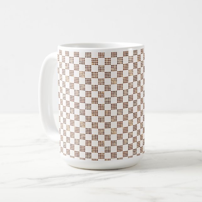 Caneca De Café French Imperial-Inspired Checkerboard Mug (Frente Esquerda)