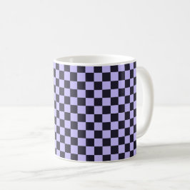 Caneca De Café French lilac checkerboard pattern