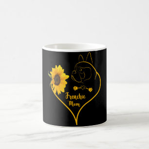 Caneca De Café Frenchie Mãe Com Girassol Fofos Amantes de Frenchi