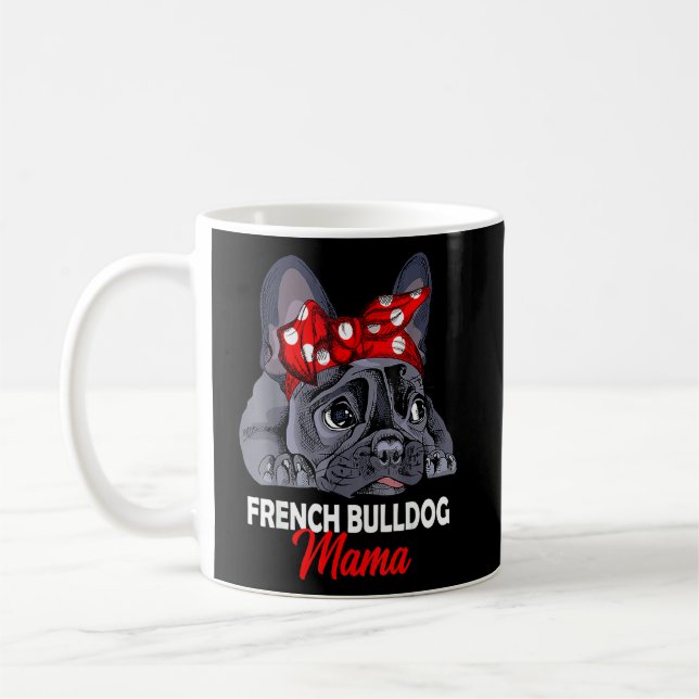 Caneca De Café Frenchie Mama Cute French Buldogue Dog Mãe Mulhere (Esquerda)