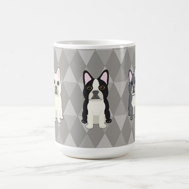 Caneca De Café Frenchies Gray Diamonds (Centro)