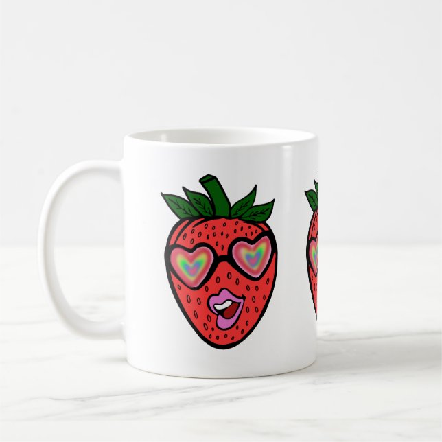 Caneca De Café fresa enamorada (Esquerda)