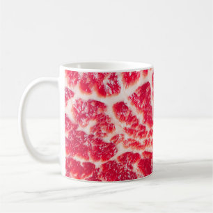 Caneca De Café Fresca de carne crua de bife de carne marmoreada, 