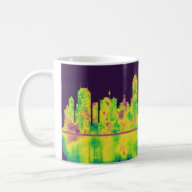 Caneca De Café Fresno California Skyline (Esquerda)
