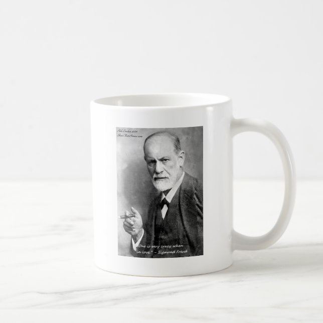 Caneca De Café Freud Crazy Amantes Adoram Ofertas De Ofertas Etc (Direita)