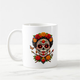 Caneca De Café Frida Catrina Artista SugarSkull–Día de los Muerto