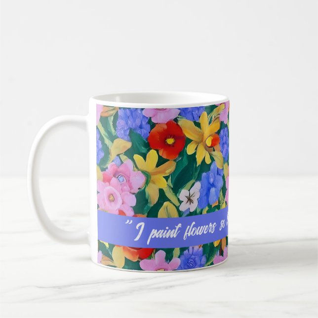 Caneca De Café Frida Kahlo, Flores Pintadas (Esquerda)