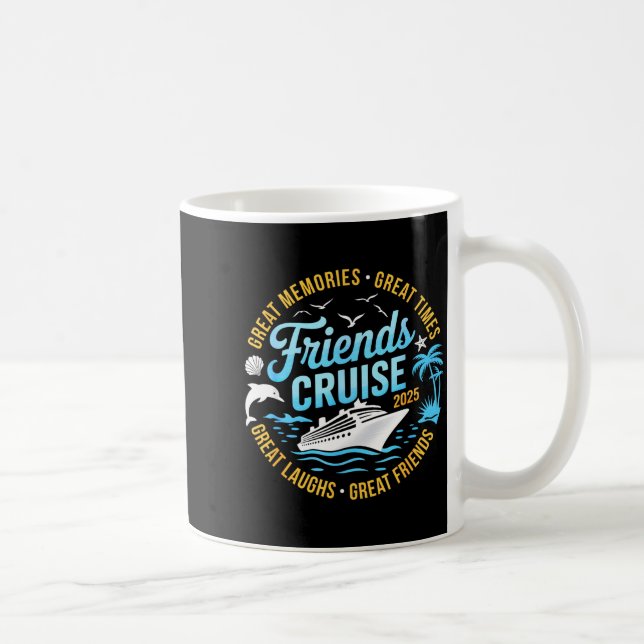 Caneca De Café Friends Cruise 2025 Matching Group Vacation Trip C (Direita)