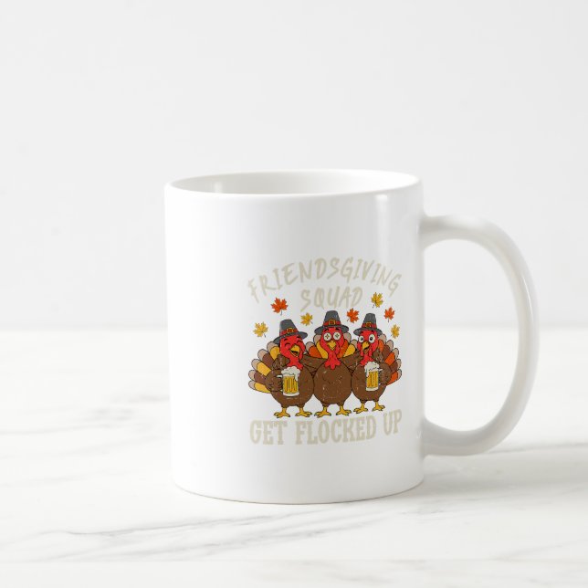 Caneca De Café Friendsgiving Squad Turkey Thanksgiving Friends Dr (Direita)