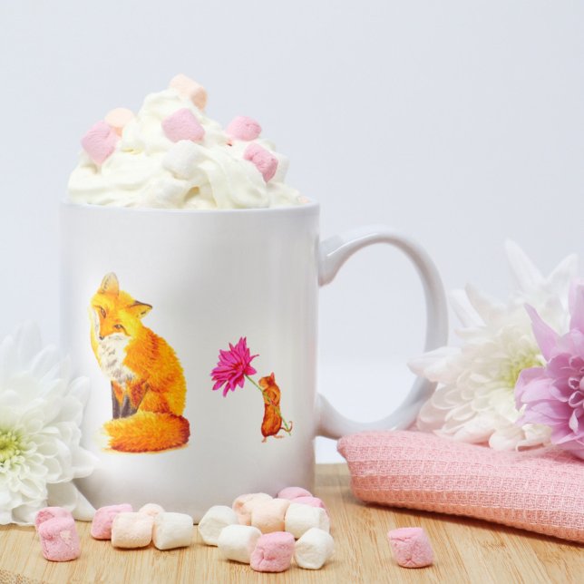 Caneca De Café Friendship Fox and Mouse (Criador carregado)