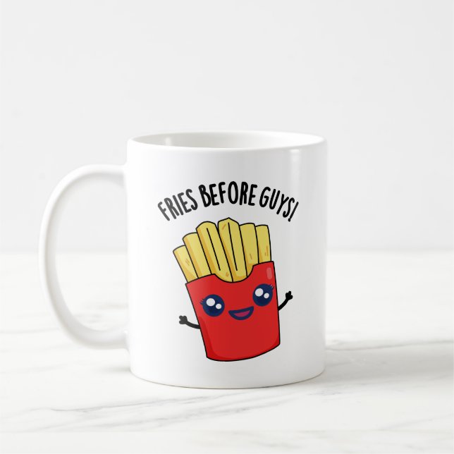Caneca De Café Fries Antes Da Cara Fries Funny Fries Pun (Esquerda)