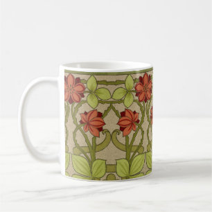 Caneca De Café Frieze Border Art Nouveau Floral