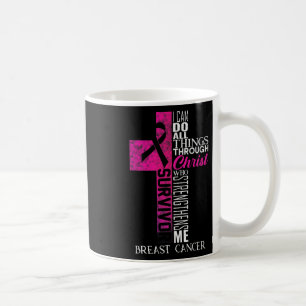 Caneca De Café Friso Câncer da Mama Sobrevivente Cristã Cruz Cris