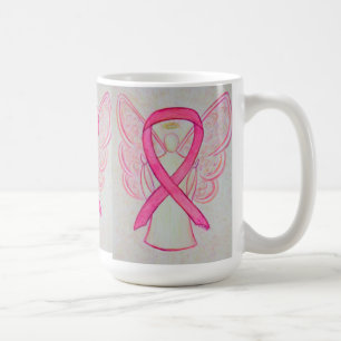 Caneca De Café Friso de consciência rosa Fita Angel Art Mug