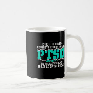 Caneca De Café Friso Teal De Sensibilização Ptsd