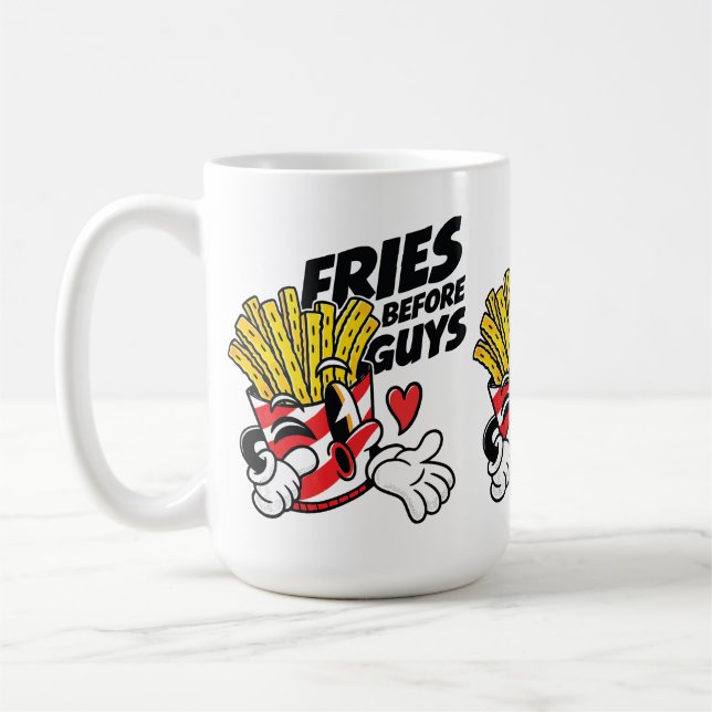 Caneca De Café Fritas Antes de Caras – Batata Frita de Desenho An (Esquerda)