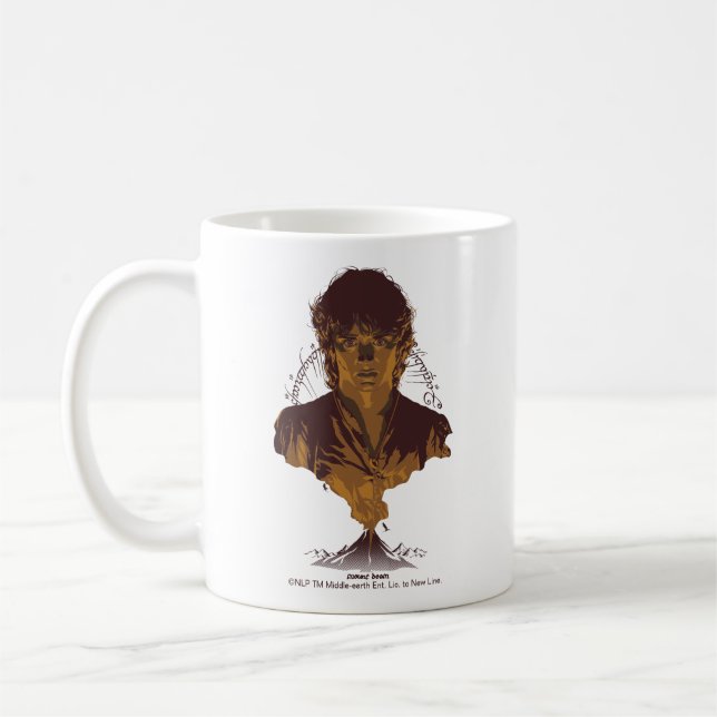 Caneca De Café FRODO™ MOUNT DOOM™ Inscrição Tengwar Gráfica (Esquerda)
