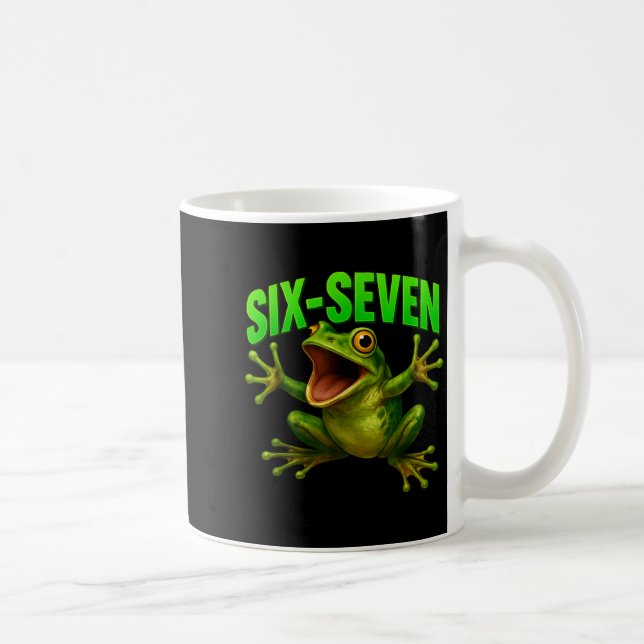 Caneca De Café Frog 67 Meme Six Seven Funny Gen Alpha  (Direita)