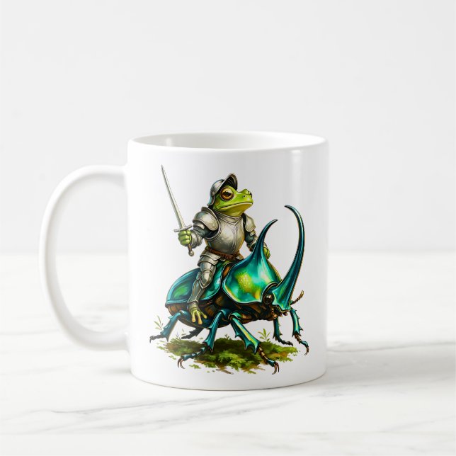 Caneca De Café Frog Knight and Battle Beetle (Esquerda)