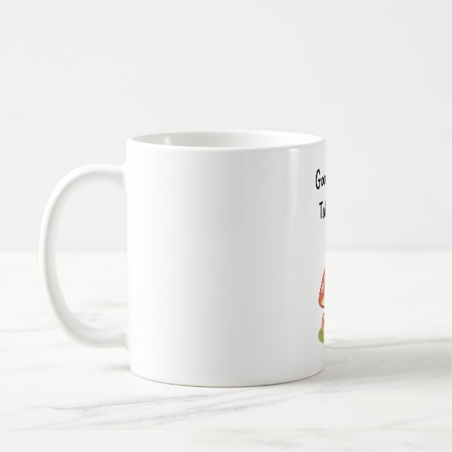 Caneca De Café Frog Mushroom - Good Things Take Time Illustration (Esquerda)