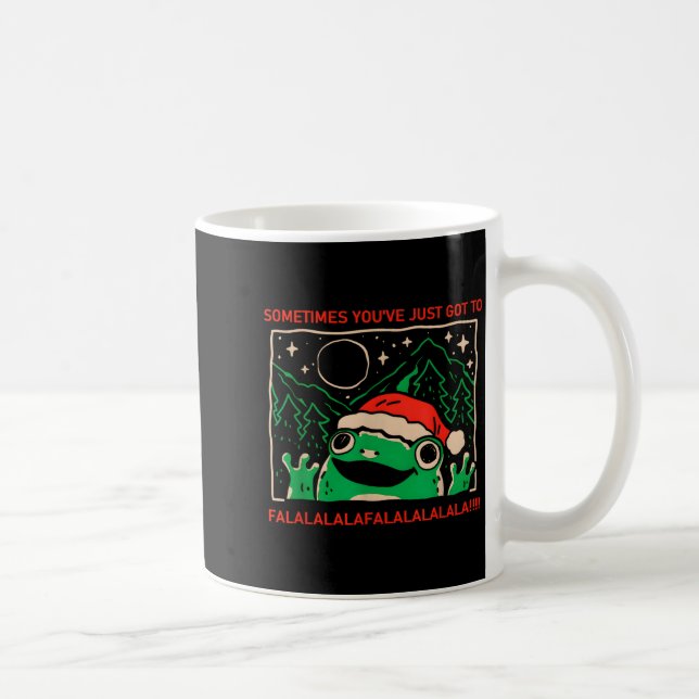 Caneca De Café Frog Sometimes You've Just Got To Falalala  (Direita)