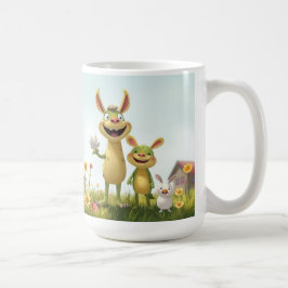 Caneca De Café Fröhliche Wiesengang – Bunte Tierfreunde im Frühli