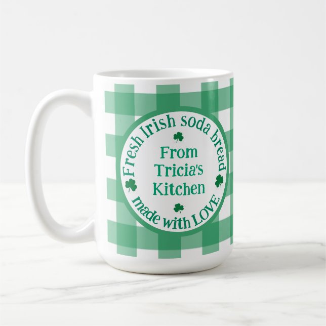 Caneca De Café From NAME Kitchen with Love Irish Green Check  (Esquerda)