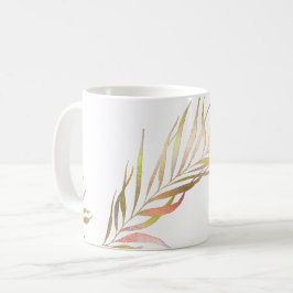 CANECA DE CAFÉ FRONDAS DE PALMEIRA EM METÁLICO FALSO PIXDEZINES