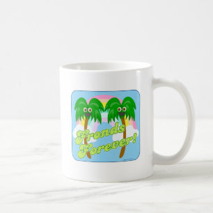 Caneca De Café Frondes Diversão Para Sempre Slogan Cartoon Amigas