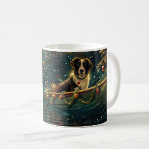 Caneca De Café Fronteira Collie Natal Voyage Festiva