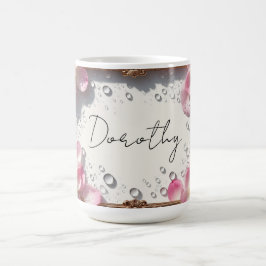 Caneca De Café Fronteira Floral Com Nome Personalizado