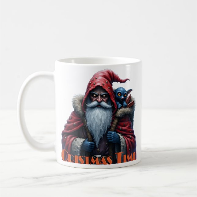 Caneca De Café Frostbite Santa & His Mischief Elf. (Esquerda)
