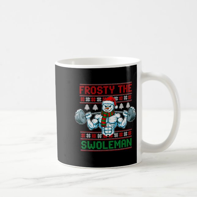 Caneca De Café Frosty O Swoleman Suéter Feio De Natal Engraçado S (Direita)