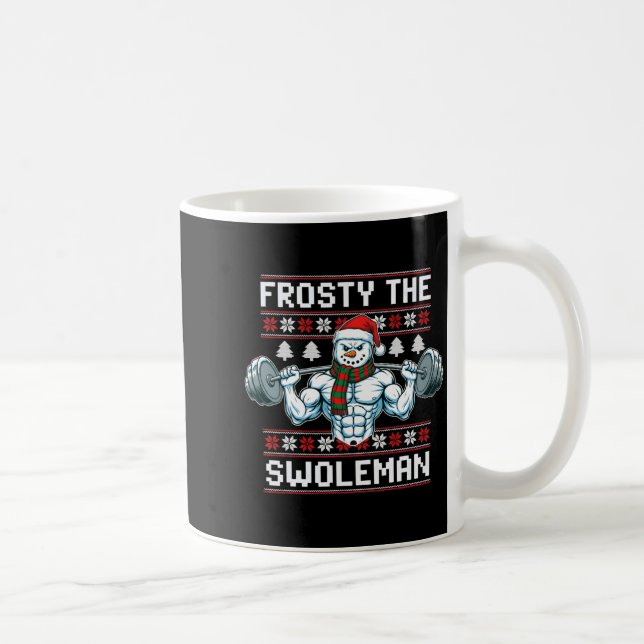 Caneca De Café Frosty The Swoleman Ugly Funny Christmas Snowman W (Direita)