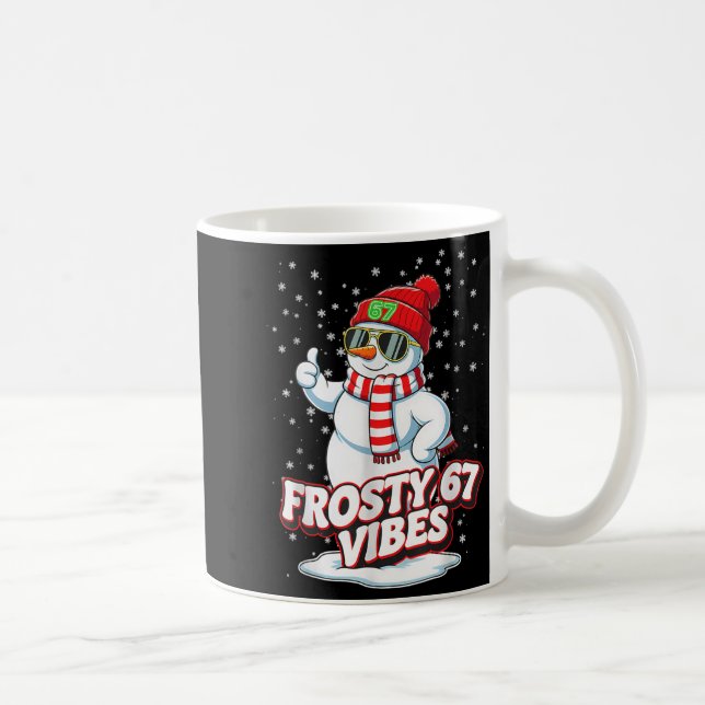 Caneca De Café Frosty Vibes 67 Snowman For Winter - Six Seven Mem (Direita)