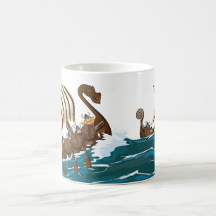 Caneca De Café Frota da invasão de Viking dos desenhos animados